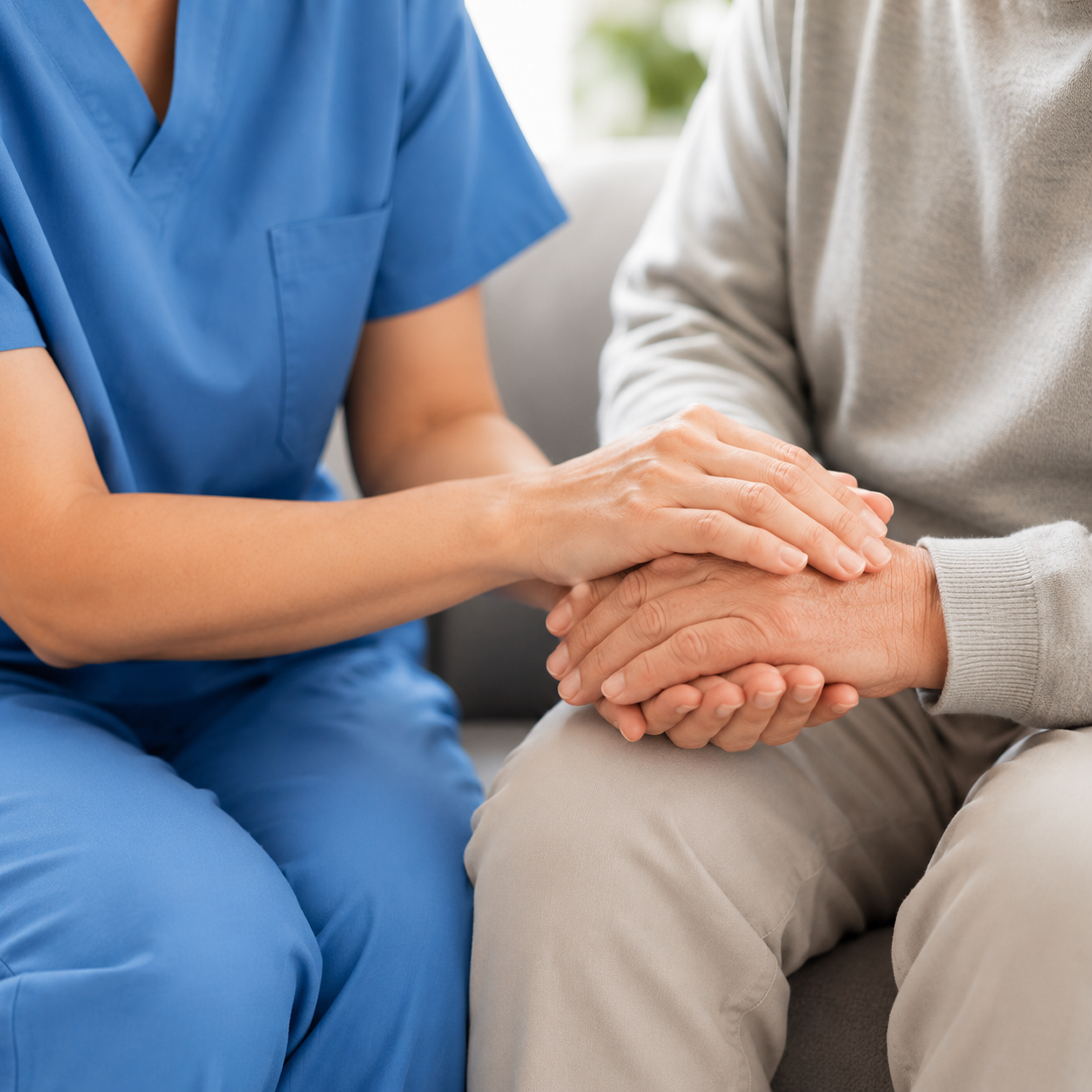 Healthcare provider supporting a patient — reflecting the human-centered mission behind PSS Leap.